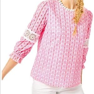 Lilly Pulitzer Jourdana Top (Lillys Coral Starburst Eyelet)
